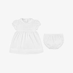 Beatrice & George-Girls Elegant Ivory Linen Dress | Childrensalon Outlet