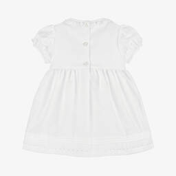 Beatrice & George-Girls Elegant Ivory Linen Dress | Childrensalon Outlet