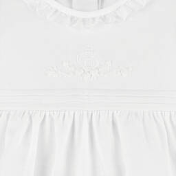 Beatrice & George-Girls Elegant Ivory Linen Dress | Childrensalon Outlet