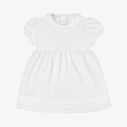 Beatrice & George-Girls Elegant Ivory Linen Dress | Childrensalon Outlet