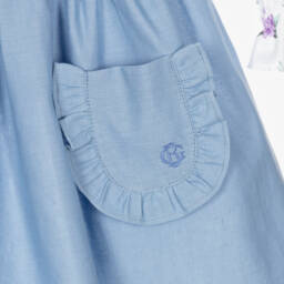 Beatrice & George-Топ с голубой юбкой для девочек из льна и хлопка | Childrensalon Outlet