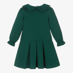 Beatrice & George-Girls Green Frilled Milano Dress | Childrensalon Outlet