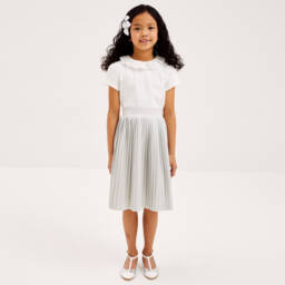 Beatrice & George-Кремовый хлопковый топ с рюшами для девочек | Childrensalon Outlet