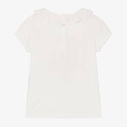Beatrice & George-Кремовый хлопковый топ с рюшами для девочек | Childrensalon Outlet