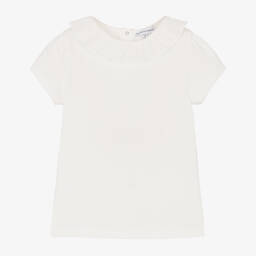 Beatrice & George-Кремовый хлопковый топ с рюшами для девочек | Childrensalon Outlet