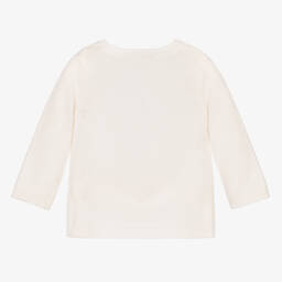 Beatrice & George-Girls Ivory Wool & Cashmere Heart Cardigan | Childrensalon Outlet