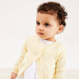 Beatrice & George-Girls Pale Yellow Knit Cardigan | Childrensalon Outlet