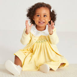Beatrice & George-Girls Pale Yellow Knit Cardigan | Childrensalon Outlet