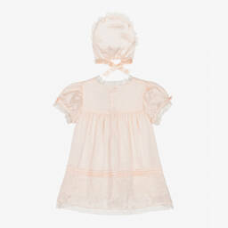 Beatrice & George-Girls Peach Satin Dress Ensemble | Childrensalon Outlet