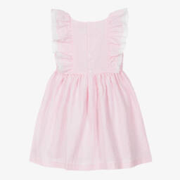 Beatrice & George-Girls Pink Check Poplin Dress | Childrensalon Outlet