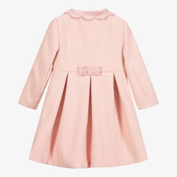 Beatrice & George-Girls Pink Coat with Velvet Bows | Childrensalon Outlet