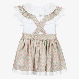 Beatrice & George-Топ с розово-зеленой юбкой в цветочек для девочек | Childrensalon Outlet