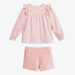 Beatrice & George-Комплект из розового топа с цветочным рисунком и шорт | Childrensalon Outlet