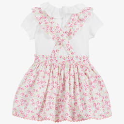 Beatrice & George-Бело-розовый комплект из хлопка с юбкой для девочек | Childrensalon Outlet