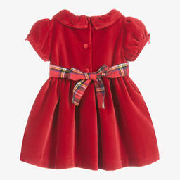 Beatrice & George-Красное бархатное платье из хлопка | Childrensalon Outlet