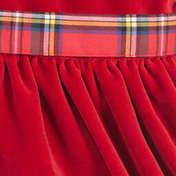 Beatrice & George-Красное бархатное платье из хлопка | Childrensalon Outlet