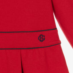 Beatrice & George-Girls Red Milano Jersey Frock | Childrensalon Outlet