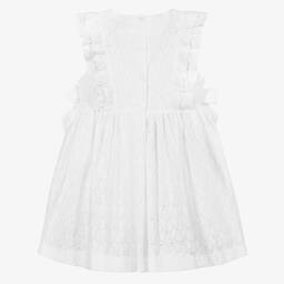 Beatrice & George-Girls White Broderie Anglaise Dress | Childrensalon Outlet