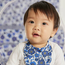 Beatrice & George X Childrensalon-Girls White Cotton Sybil Print Babygrow | Childrensalon Outlet