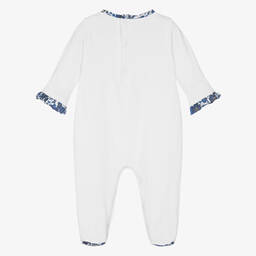 Beatrice & George X Childrensalon-Girls White Cotton Sybil Print Babygrow | Childrensalon Outlet