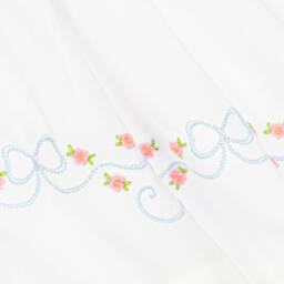 Beatrice & George-Белое платье и шапочка из хлопка с вышивкой | Childrensalon Outlet