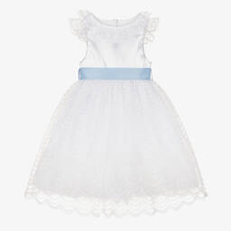 Beatrice & George-Белое платье из тюля с вышивкой | Childrensalon Outlet