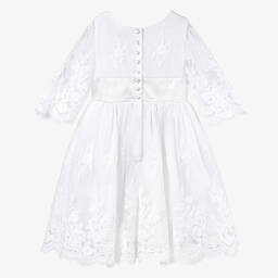 Beatrice & George-Белое платье из тюля с вышивкой | Childrensalon Outlet