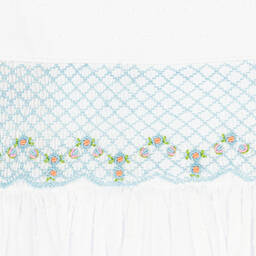 Beatrice & George-Белое хлопковое платье с ручной присборенной вышивкой | Childrensalon Outlet