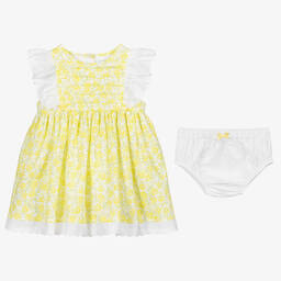 Beatrice & George-Желтое хлопковое платье в цветочек | Childrensalon Outlet