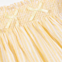 بياتريس آند جورج-طقم فستان بوبلين لون أصفر وأبيض | Childrensalon Outlet