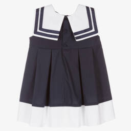 Beatrice & George-Navy Cotton Sailor Dress for Girls | Childrensalon Outlet