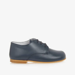 Beatrice & George-Navy Lace-Up Leather Brogues for Boys | Childrensalon Outlet