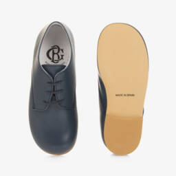 Beatrice & George-Navy Lace-Up Leather Brogues for Boys | Childrensalon Outlet