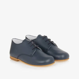 Beatrice & George-Navy Lace-Up Leather Brogues for Boys | Childrensalon Outlet
