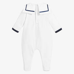 بياتريس آند جورج-بيبي غرو ستايل البحّارة قطن لون أبيض للأطفال | Childrensalon Outlet