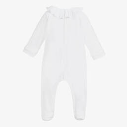 بياتريس آند جورج-أفرول بيبي غرو تطريز سموك لون أبيض | Childrensalon Outlet