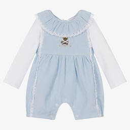 Beau KiD-Топ и голубой полукомбинезон с медвежонком | Childrensalon Outlet