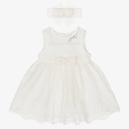 Beau KiD-Baby Girls Ivory Tulle Dress Set | Childrensalon Outlet