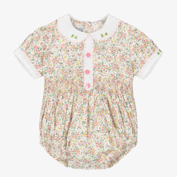 Beau KiD-Baby Girls Pink Floral Cotton Shortie | Childrensalon Outlet