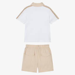 Beau KiD-Бежевый хлопковый комплект рубашка поло для мальчиков | Childrensalon Outlet
