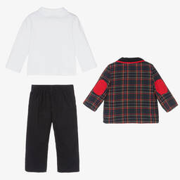 Beau KiD-Синий костюм в клетку из 3 предметов | Childrensalon Outlet