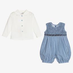 Beau KiD-Boys Blue Striped Babysuit Set | Childrensalon Outlet
