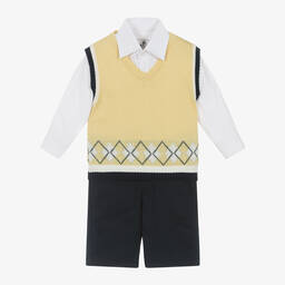 Beau KiD-Boys Blue & Yellow Shorts Set | Childrensalon Outlet