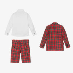 Beau KiD-Boys Classic Red Plaid Ensemble | Childrensalon Outlet