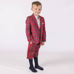 Beau KiD-Boys Classic Red Plaid Ensemble | Childrensalon Outlet