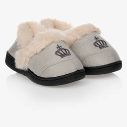 Beau KiD-Boys Grey Slippers | Childrensalon Outlet