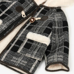 Beau KiD-معطف بهودي كاروهات لون أسود وعاجي للأولاد | Childrensalon Outlet