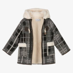 Beau KiD-معطف بهودي كاروهات لون أسود وعاجي للأولاد | Childrensalon Outlet