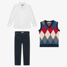 Beau KiD-Boys Navy Blue Trouser Set | Childrensalon Outlet