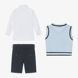 Beau KiD-Boys Navy & Pale Blue Shorts Set | Childrensalon Outlet
